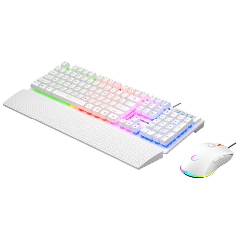 RAMPAGE FORTUNA ZESTAW GAMINGOWY KLAWIATURA Z PODKŁADKĄ I MYSZ 12800 DPI WHT
