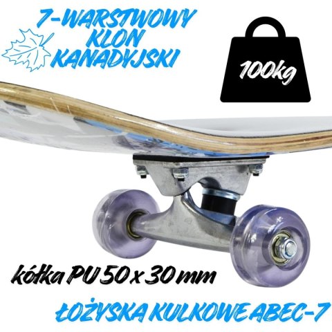 DESKOROLKA DREWNIANA STREET BLUE BEST SPORTING