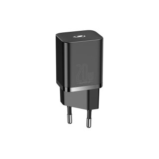 Baseus Super Si 1C szybka ładowarka USB Typ C 20W Power Delivery + kabel USB Typ C - Lightning 1m czarny (TZCCSUP-B01)