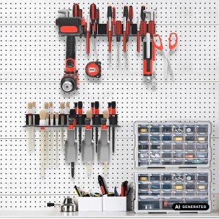 MACLEAN ŚCIENNY ORGANIZER PÓŁKA NA NARZĘDZIA ŚCIENNY ORGANIZER / PÓŁKA NA NARZĘDZIA MACLEAN, CZARNY, WYMIARY 40X14,5X4,6CM, M
