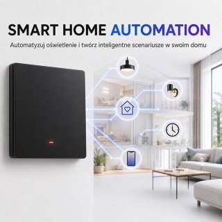 QOLTEC WŁĄCZNIK/WYŁĄCZNIK ŚWIATŁA | 1-KANAŁOWY | WI-FI | TIMER | TUYA | CZARNY
