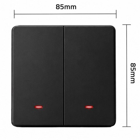 QOLTEC WŁĄCZNIK/WYŁĄCZNIK ŚWIATŁA | 2-KANAŁOWY | WI-FI | TIMER | TUYA | CZARNY