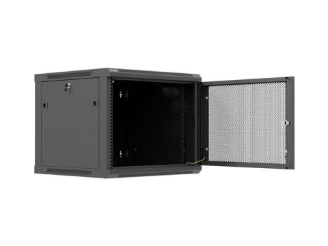 LANBERG SZAFA INSTALACYJNA RACK WISZĄCA 19" 9U 600X600 CZARNA DRZWI PERFOROWANE (FLAT PACK)