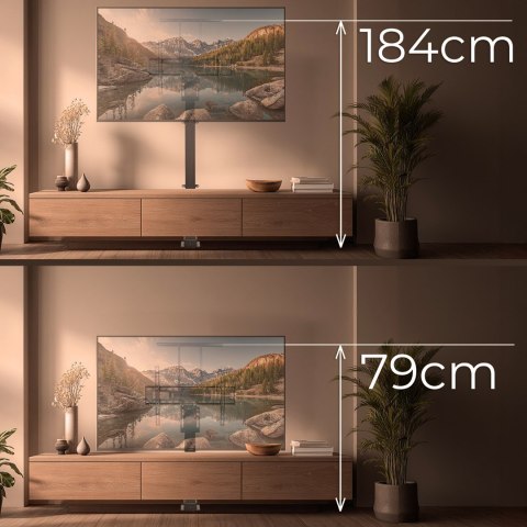 MACLEAN UCHWYT ELEKTRYCZNY WYSUWANY DO TV, TUYA, 37''-80'', VESA 600X400, MAX 60KG MC-866T (OUTLET)