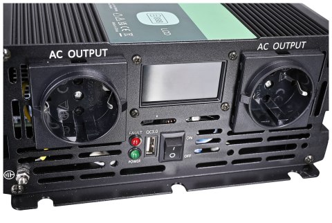 GREEN CELL PRZETWORNICA LCD 24V/230V 3000W/6000W CZYSTY SINUS INVGC24P3000LCD (OUTLET)