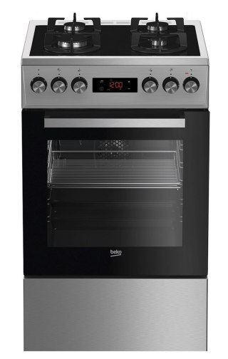Kuchnia gazowo-elektryczna BEKO FSMT55330DXDS | pieczenie 3D | rożen | czyszczenie parą