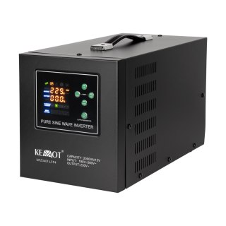 Zasilacz awaryjny KEMOT PROsinus-2000 przetwornica z czystym przebiegiem sinusoidalnym i funkcją ładowania 12V 230V 2000VA/1200W