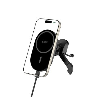 Uchwyt samochodowy magnetyczny do smartfona na kratkę wentylacyjną MagSafe - czarny