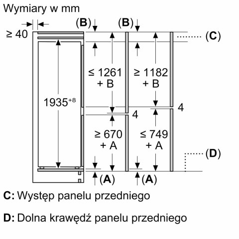 Lodówka do zabudowy BOSCH KIN96NSE0 193,5 cm wys.