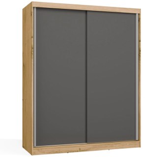 SZAFA Przesuwna IGA 160 CM B DĄB ARTISAN ANTRACYT - Stylowa i Funkcjonalna
