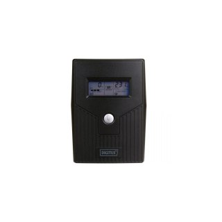 Zasilacz awaryjny UPS DIGITUS Line-Ineractive LCD, 600VA/360W, 1x12V/7Ah, AVR, 2x Schuko CEE 7/3, 2x RJ11, 1x USB 2.0 typ B