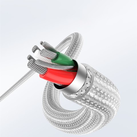 Kabel przewód USB-C - iPhone Lightning MFi 1m - srebrny