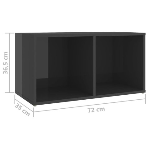 Szafki TV, 2 szt., szare, wysoki połysk, 72x35x36,5 cm, płyta
