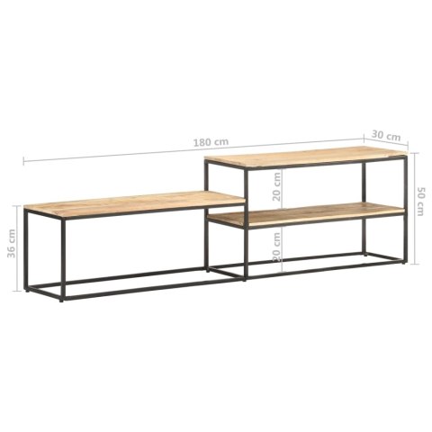 Szafka pod telewizor, 180x30x50 cm, surowe drewno mango