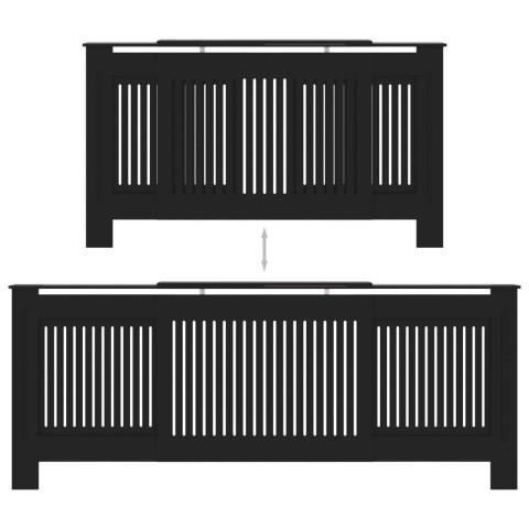 Osłona na kaloryfer, MDF, czarna, 205 cm