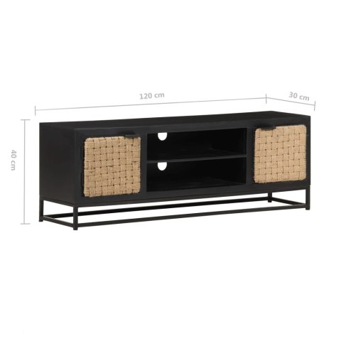 Szafka pod TV, 120x30x40 cm, lite drewno mango