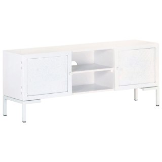 Szafka pod TV, biała, 115x30x46 cm, lite drewno mango