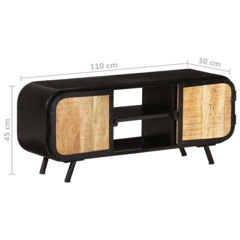 Szafka pod telewizor, 110x30x45 cm, surowe drewno mango