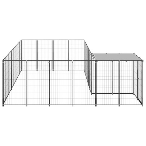 Kojec dla psa, czarny, 10,89 m², stalowy