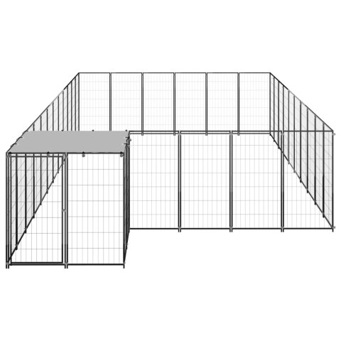 Kojec dla psa, czarny, 19,36 m², stalowy