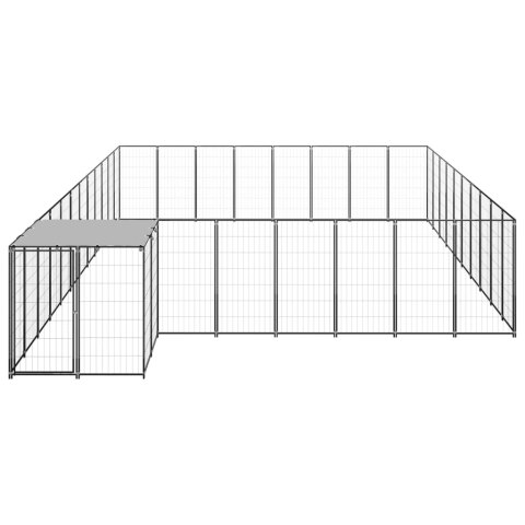 Kojec dla psa, czarny, 25,41 m², stalowy