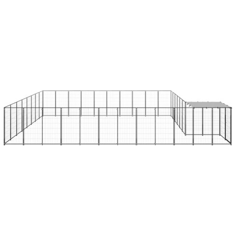Kojec dla psa, czarny, 25,41 m², stalowy