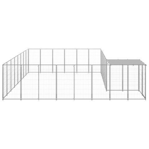 Kojec dla psa, srebrny, 15,73 m², stalowy