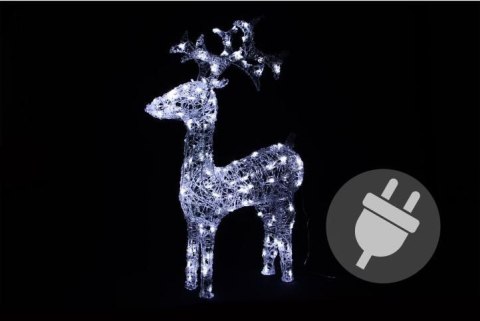 Świetlna dekoracja świąteczna Renifer - 100 cm, zimna biel