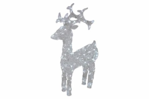 Świetlna dekoracja świąteczna Renifer - 100 cm, zimna biel