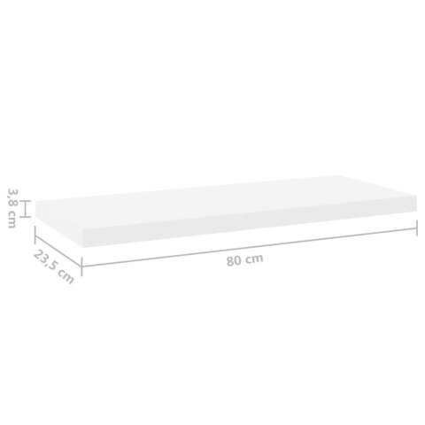 Półka ścienna, dębowo-biała, 80x23,5x3,8 cm, MDF