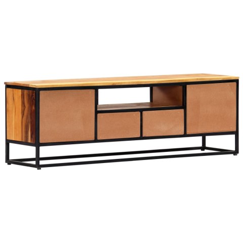 Szafka pod TV, 120x30x40 cm, lite drewno odzyskane i stal