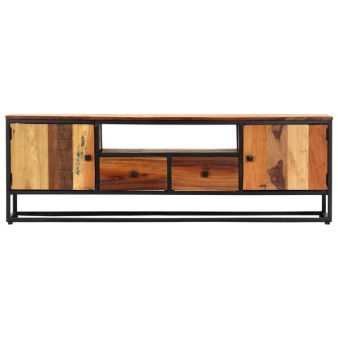 Szafka pod TV, 120x30x40 cm, lite drewno odzyskane i stal