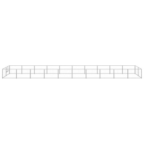 Kojec dla psa, srebrny, 20 m², stalowy