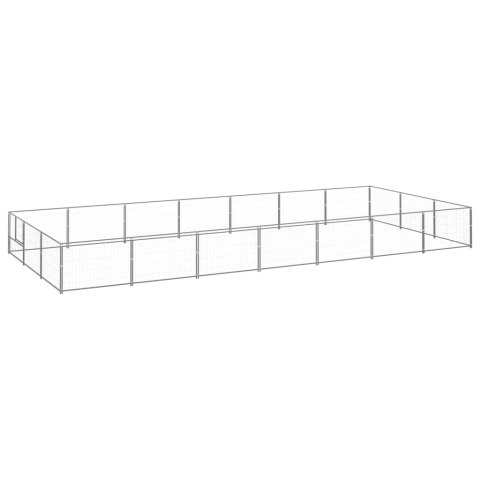 Kojec dla psa, srebrny, 21 m², stalowy