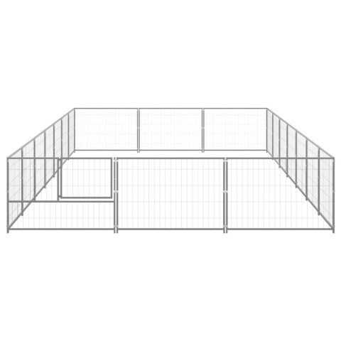 Kojec dla psa, srebrny, 21 m², stalowy