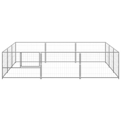 Kojec dla psa, srebrny, 9 m², stalowy
