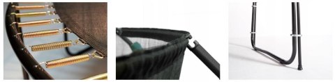 Trampolina Ogrodowa Jumpi 374cm/12FT Maxy Comfort Plus Pomarańczowa Z Wewnętrzną Siatką