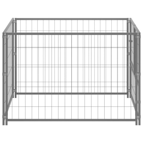 Kojec dla psa, srebrny, 100x100x70 cm, stalowy