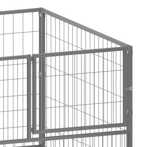 Kojec dla psa, srebrny, 100x100x70 cm, stalowy
