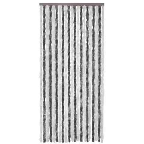 Zasłona przeciwko owadom, szarość i biel, 100x220 cm, szenil
