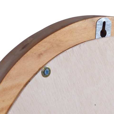 Lustro ścienne, 40 cm, drewno tekowe, okrągłe
