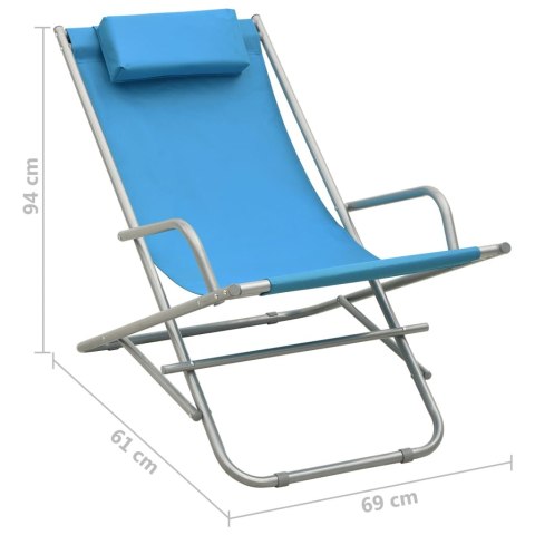 Bujane krzesła, 2 szt., stal, niebieskie