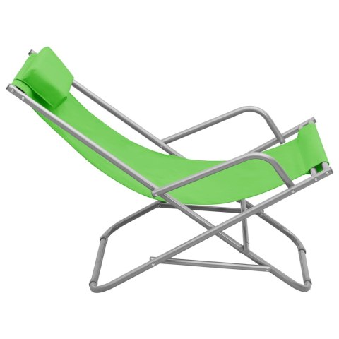 Krzesła bujane, 2 szt., stal, zielone