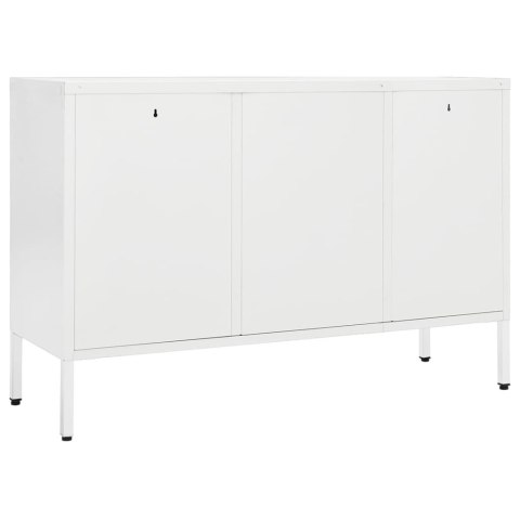 Komoda, biała, 105x35x70 cm, stal i szkło hartowane