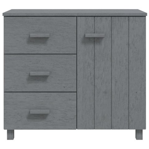 Szafka, ciemnoszara, 90x40x80 cm, lite drewno sosnowe