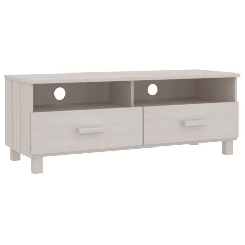 Szafka pod TV, biała, 106x40x40 cm, lite drewno sosnowe