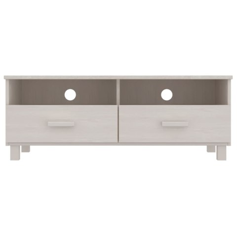 Szafka pod TV, biała, 106x40x40 cm, lite drewno sosnowe