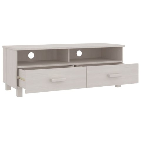 Szafka pod TV, biała, 106x40x40 cm, lite drewno sosnowe