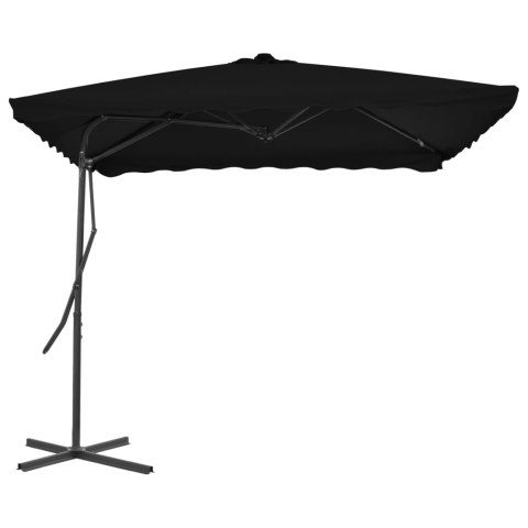 Parasol ogrodowy na stalowym słupku, czarny, 250x250x230 cm