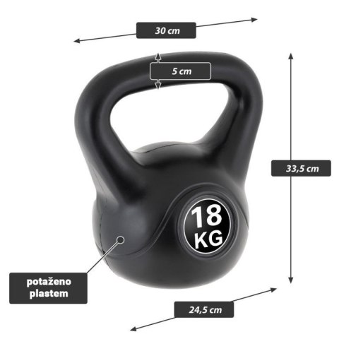 MAXXIVA Kettlebell, czarny, 18 kg